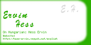 ervin hess business card